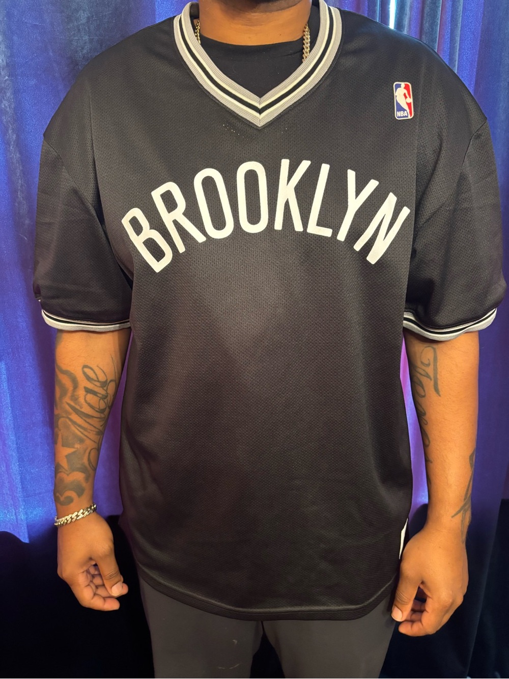 Men’s XXL NBA Brooklyn Black Jersey with White Lettering